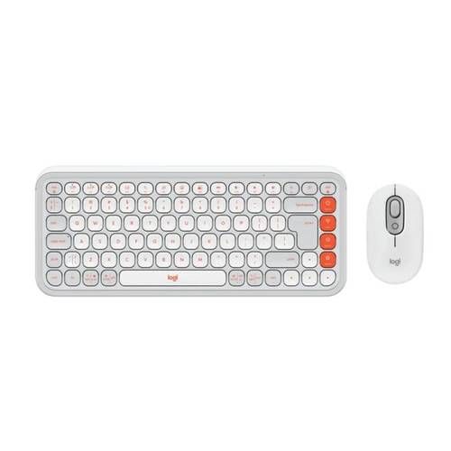 סט מקלדת ועכבר אלחוטיים בצבע אוף-וויט | LOGITECH POP ICON COMB