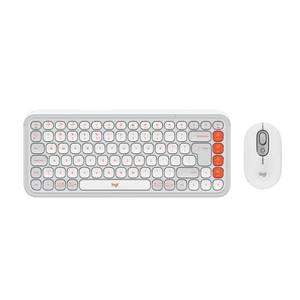 סט מקלדת ועכבר אלחוטיים בצבע אוף-וויט | LOGITECH POP ICON COMB
