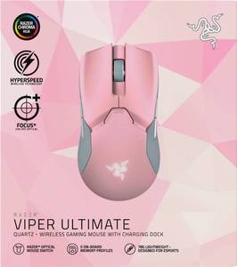 עכבר אלחוטי | RAZER Viper Ultimate & Mouse Dock בצבע ורוד