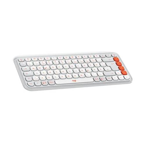 מקלדת אלחוטית בצבע אוף-וויט | LOGITECH POP ICON KEYS