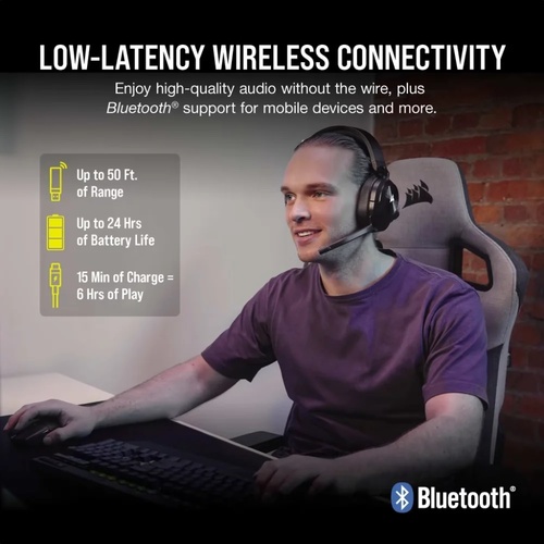 אוזניות גיימינג אלחוטיות | - CORSAIR HS55 | WIRELESS CORE