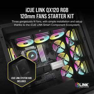קיט | 3 מאווררים 120 CORSAIR iCUE LINK QX120 RGB Starter kit