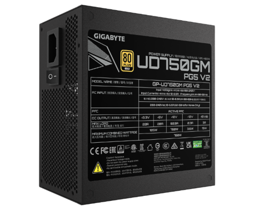 ספק כוח | Gigabyte UD750M PG5 V2 | 750W 80 Plus Gold | PCIE 3.1 | ATX 5.1