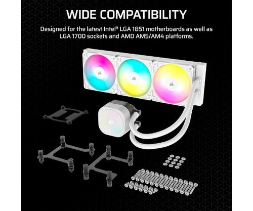 קירור נוזלי לבן | Corsair iCUE NAUTILUS 360 RS White | 360mm AIO