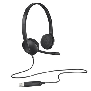 אוזניות ומיקרופון | Logitech | USB H340