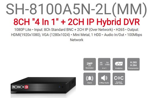מכשיר הקלטה משולב | PROVISION SH-8100A5N-2L MM | 4TB 8 AHD 2IP