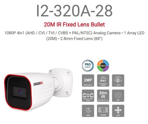 מצלמת צינור | Provision I2-320a-28 AHD 2.8 2MP