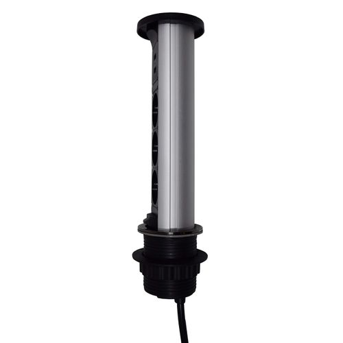 עמדת עבודה לבנה נשלפת מוגנת מים 3 שקעים 220V ושני שקעי Eufficio IT-43C 2.4A USB A+C
