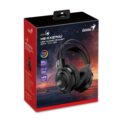 אוזניות גיימינג | GENIUS GAMING HEADSET HS-GX570U