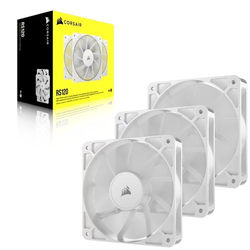 שלישיית מאווררים | RS120 | 120mm מבית CORSAIR – לבן