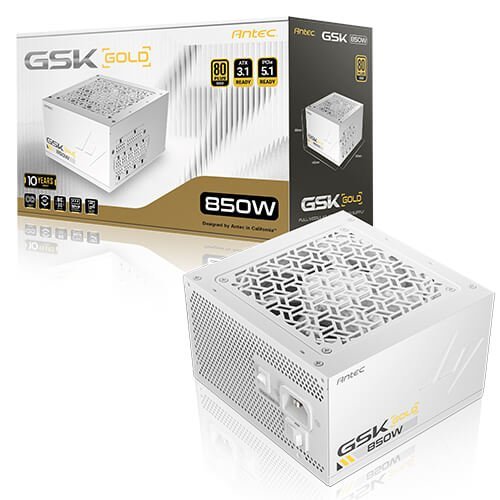 ספק | Antec GSK850 V2 WHITE 80 Plus Gold Modular | ATX 3.1 | PCIE 5.1