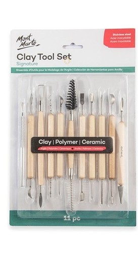 סט כלי פיסול Mont Marte Clay Tool Set – ערכת 11 חלקים לחימר, פולימר וקרמיקה
