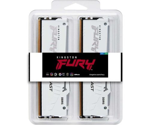 ז.לבן לנייח | DDR5 | 32GB 2x16GB | 6400Mhz C32 Kingston Fury Beast RGB