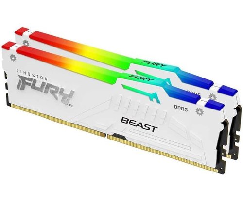 ז.לבן לנייח | DDR5 | 32GB 2x16GB | 6400Mhz C32 Kingston Fury Beast RGB