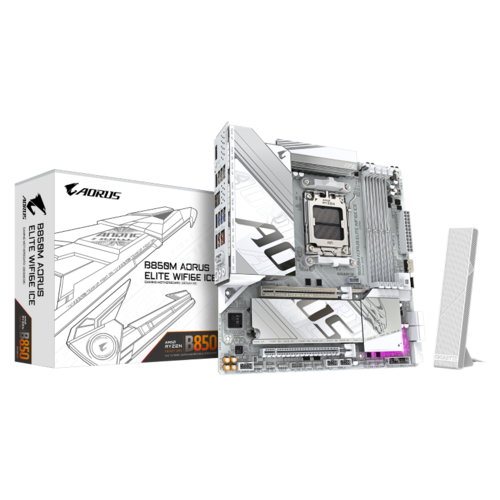 לוח אם | Gigabyte B850M AORUS ELITE WIFI6E ICE M-ATX | DDR5 | AM5 | 2.5GB