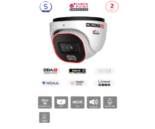 מצלמת כיפה | PROVISION DH-320IPSN-28 2MP IP FIXED LENSE POE | 2.8mm