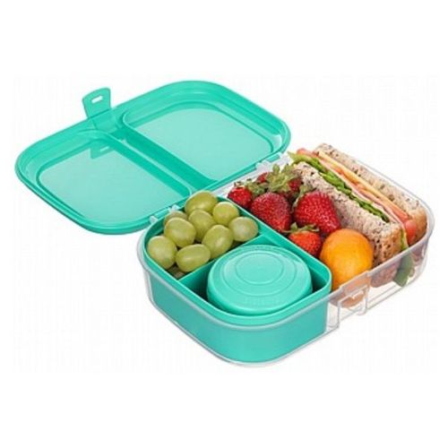 קופסת אוכל מחולקת+ מיכל תוספת 1.1 ליטר SISTEMA