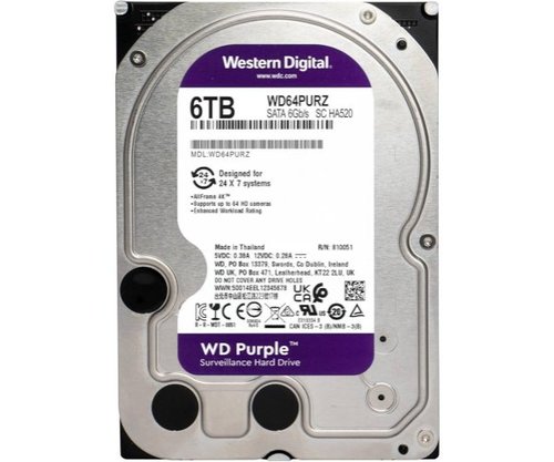 דיסק לנייח | 3.5 Western Digital | 6TB Purple 5400RPM | 256MB Cache