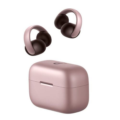 אוזניות soundcore AeroClip Open Ear Clip-On בצבע ורוד
