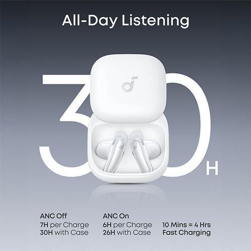 אוזניות ANC מתקדמות soundcore Liberty Buds בצבע לבן