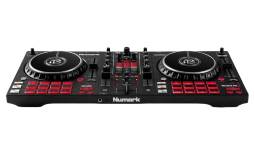 קונטרולר DJ מקצועי Numark Mixtrack Pro FX עם כרטיס קול מובנה וגלגלי Jog גדולים