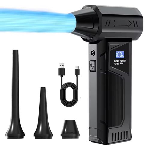 מפוח טורבו אלחוטי נטען עם 4 מהירויות ופנס LED
