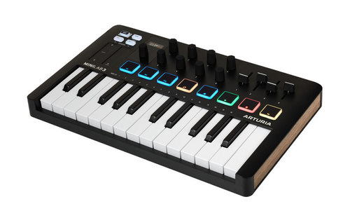 מקלדת שליטה Arturia MiniLab 3 Black – מקלדת MIDI קומפקטית עם 25 קלידים
