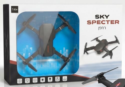 רחפן צילום מתקפל Sky Specter שישה ערוצים עם מצלמת, בקרת גובה אוטומטית ותאורת לד כולל תיק נשיאה קשיח