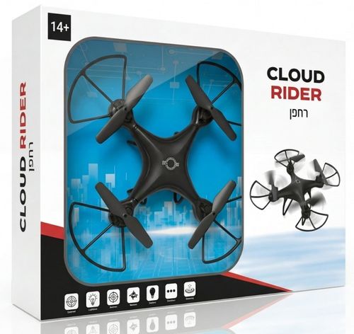 רחפן פעלולים Cloud Rider שישה ערוצים תדר אלחוטי חסין הפרעות מערכת שמירת גובה ותאורת לד מובנית (שחור או לבן)