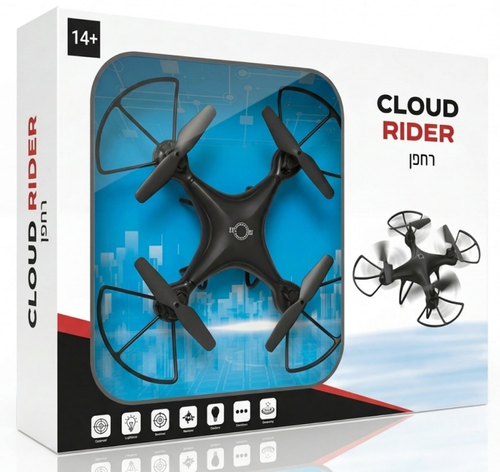 רחפן פעלולים Cloud Rider שישה ערוצים תדר אלחוטי חסין הפרעות מערכת שמירת גובה ותאורת לד מובנית