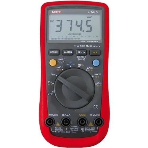 רב מודד דיגיטלי +מד טמפ AC/DC UT61D