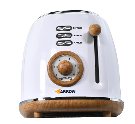 מצנם 2 פרוסות רטרו לבן 850W חימום והפשרה ARROW 600500-004