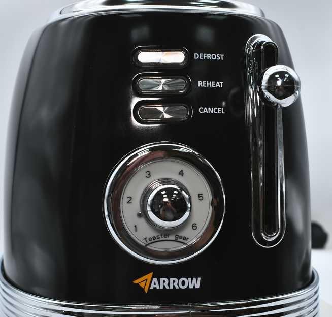 מצנם 2 פרוסות רטרו שחור 850W חימום והפשרה ARROW  600500-005