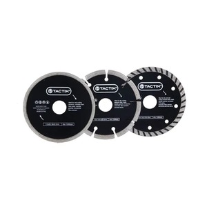 דיסק יהלום 4.5 לבטון - סט 3 יחידות רטוב יבש טורבו TACTIK