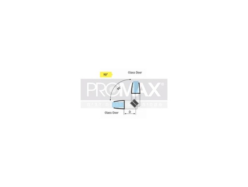 פס אטימה למקלחון 6 ממ מגנטי פינתי - שחור PROMAX