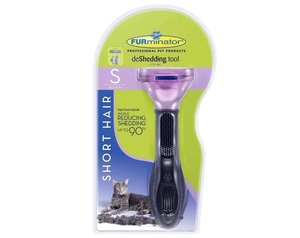 FURminator מסרק צפוף עם לחצן לפרווה קצרה וחתולים S