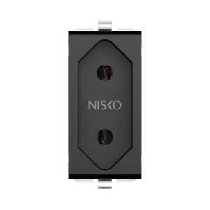 שקע דו-פיני 1 מקום שחור NISKO סוויץ
