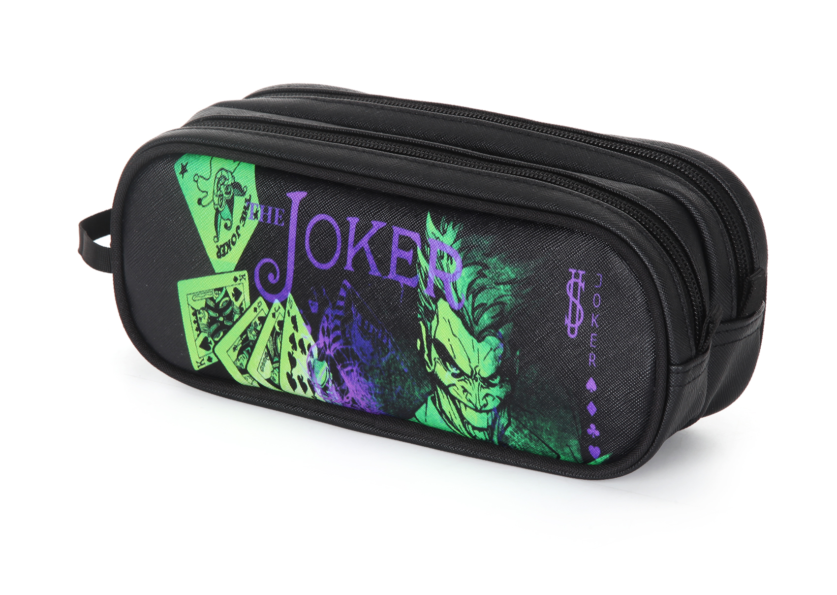 קלמר 2 תאים - Joker Card - שחור