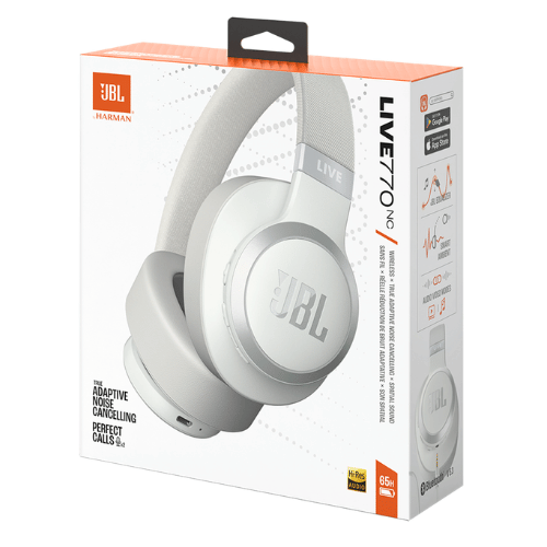 אוזניות קשת אלחוטיות צבע לבן JBL Live 770NC ANC