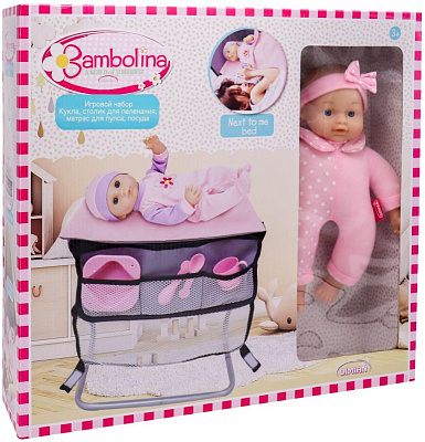 ערכת בובת תינוק Bambolina הכוללת עמדת החלפה ואביזרים