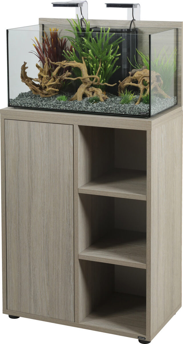 זולוקס אקווריום אידרו 60+שידה  דגם  IDRO 60 ZEBRANO GREY
