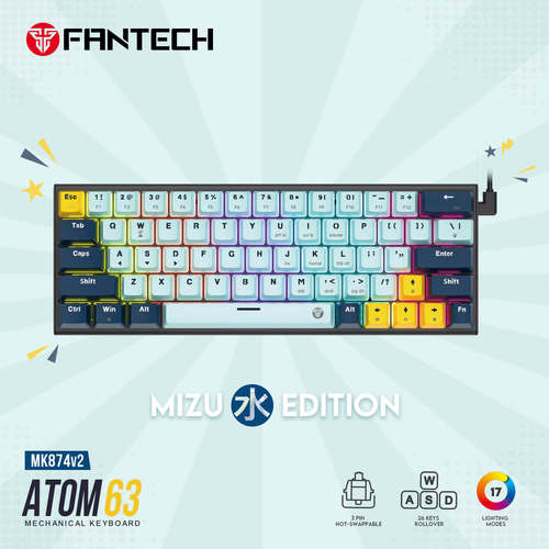מקלדת גיימנג מכנית קצרה FANTECH ATOM63 MK874V2