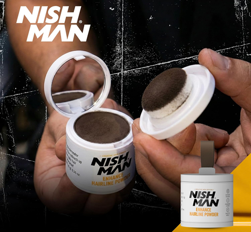 אבקת כיסוי לשיער NISHMAN Hair Concealer Powder Dark Brown 10g – לכיסוי שיער לבן ושורשים