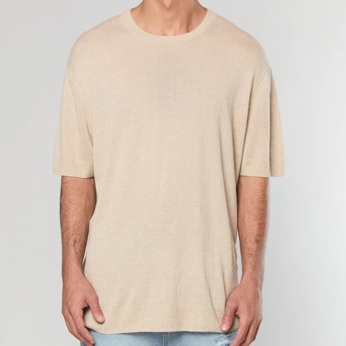 חולצה AINKER פשתן מידות XS-XXL לגברים בגוון בז' סרוג