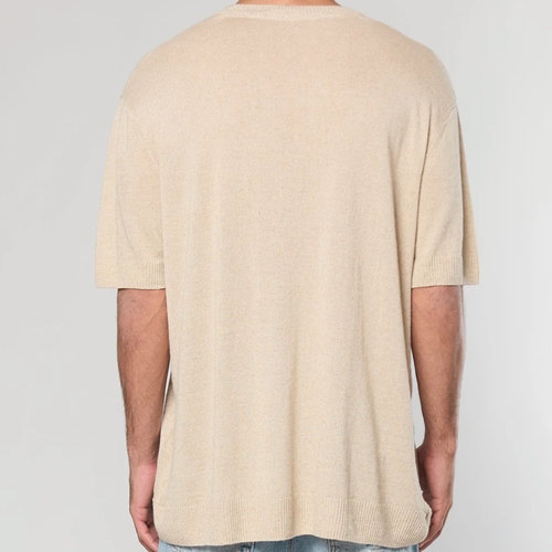 חולצה AINKER פשתן מידות XS-XXL לגברים בגוון בז' סרוג