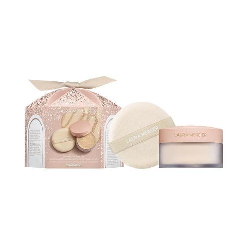 מארז פודרה שקופה לאורה מרסייה Laura Mercier Divinely Flawless Translucent Loose Setting Powder & Puff - Translucent ​