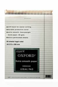 בלוק ספירל OXFORD A4 צהוב/לבן