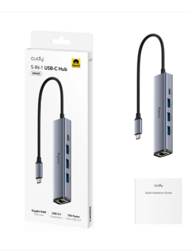 CUDY 5-IN-1 USB Hub with GbE UH605 