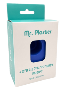 פלסטר נייר גליל 2.5 ס"מ + דיספנדר | מכיל יחידה 9 מטר | מר פלסטר - MR.PLASTER