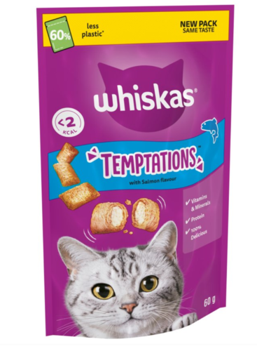 חטיף לחתול ויסקס סלמון פיתוי Whiskas Temptation